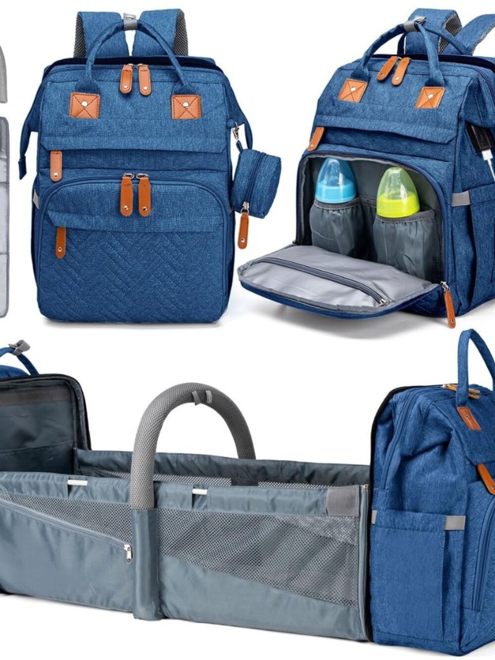 Diaper Bag Backpack with Detachable Changing Station, Large Capacity Baby Diaper